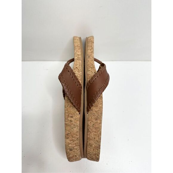 Jack Rogers Sandals Womens Size 6 Brown Leather Thelma Flip Flop - Picture 7 of 11